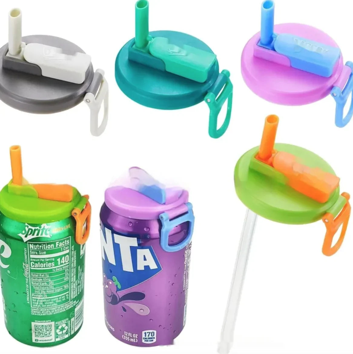 Soda Can Lid With Straw