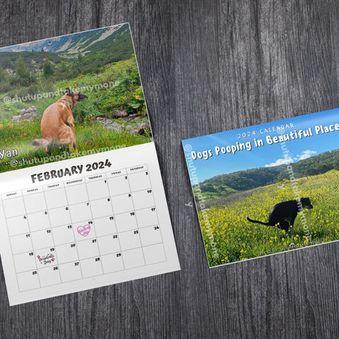 Dogs Pooping in Beautiful Places 2024 Calendar