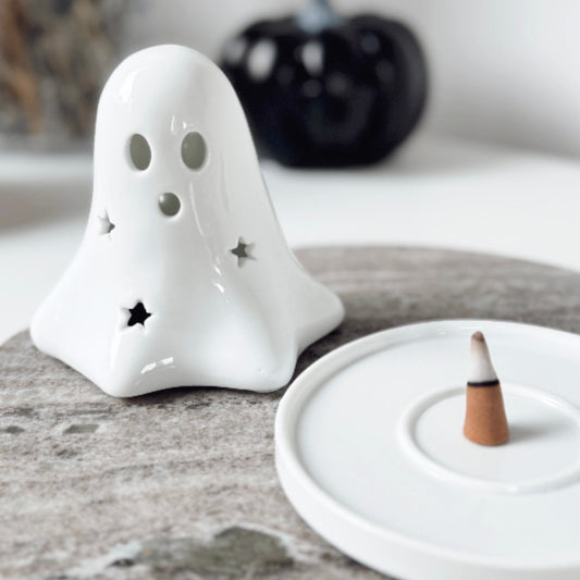 Ghost Halloween Autumn Incense Cone Burner