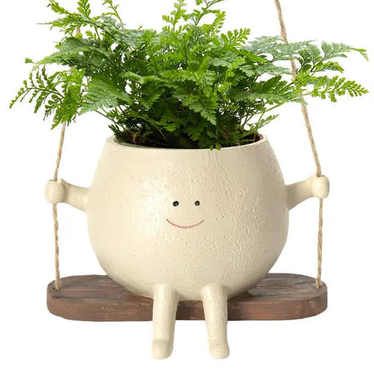 Swinging Smiley Plant Pot