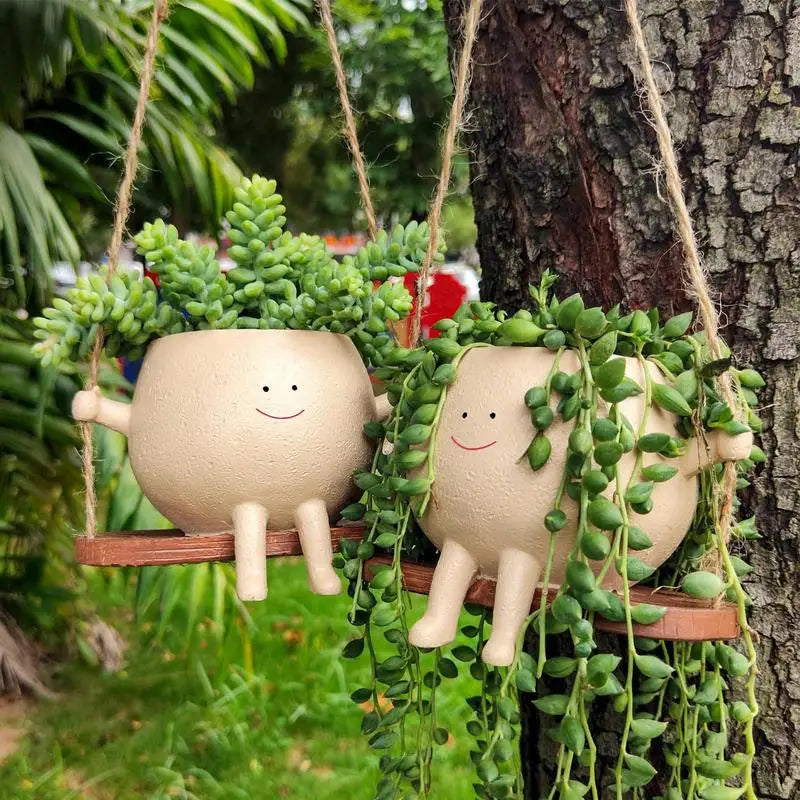 Swinging Smiley Plant Pot