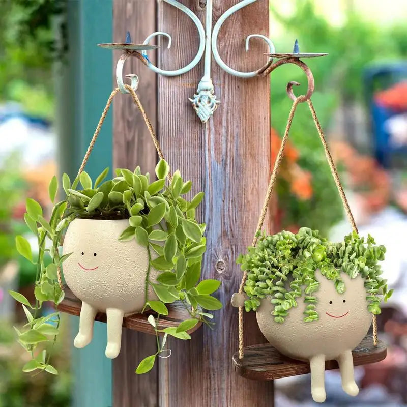 Swinging Smiley Plant Pot