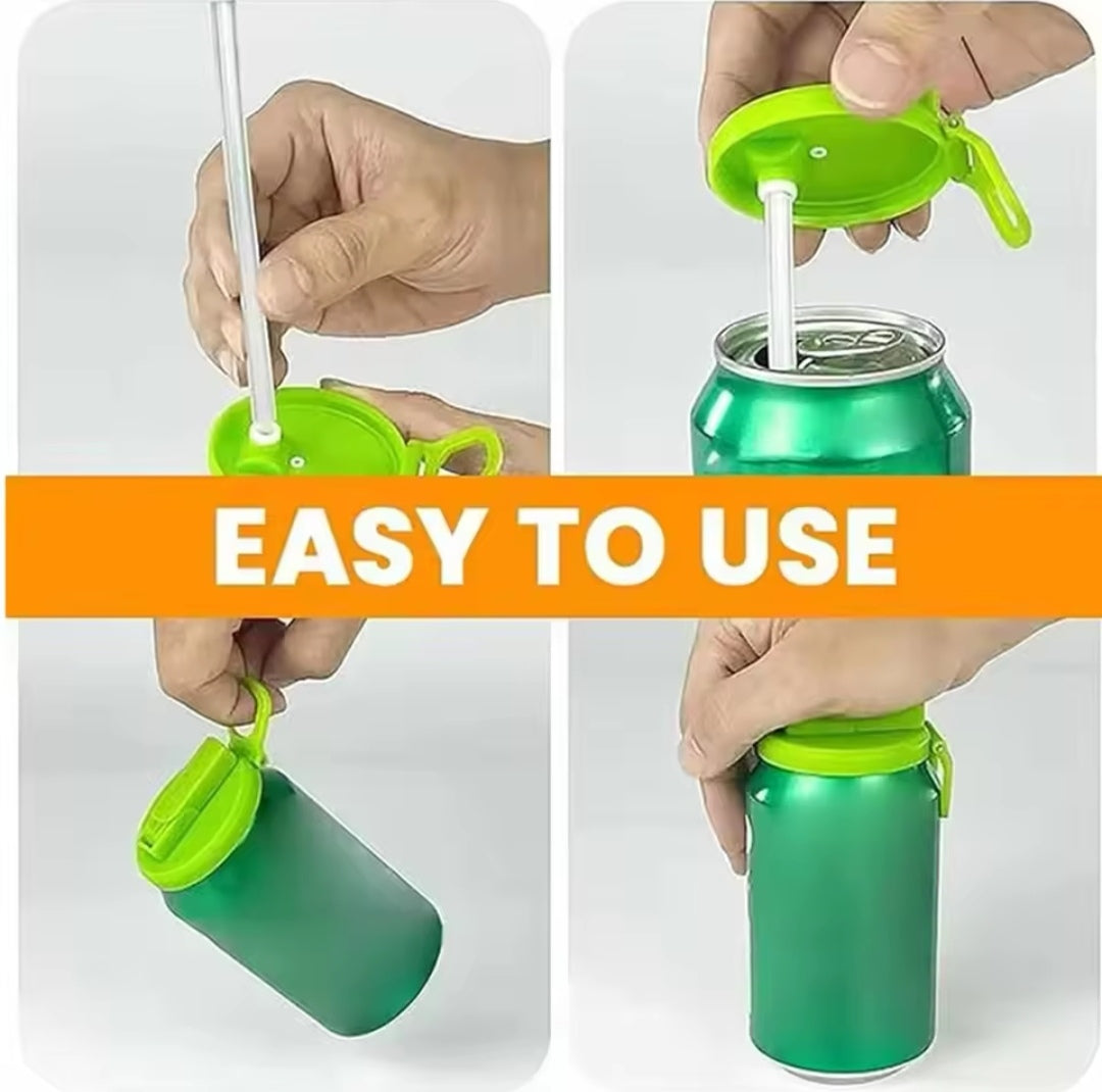 Soda Can Lid With Straw