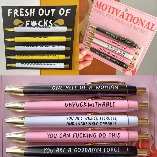 (5PCS/Set) Funny Motivational Badass Pen