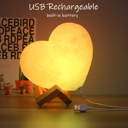 Love Heart Moon Lamp