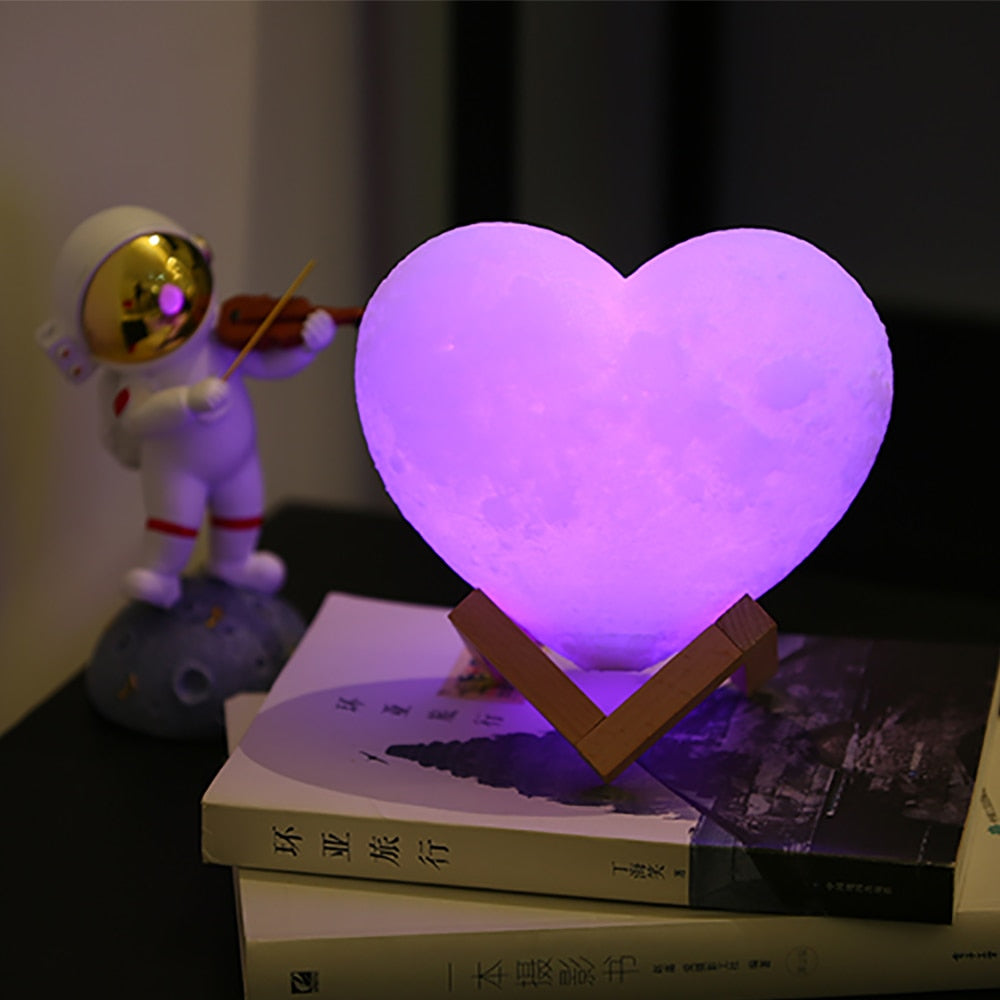 Love Heart Moon Lamp